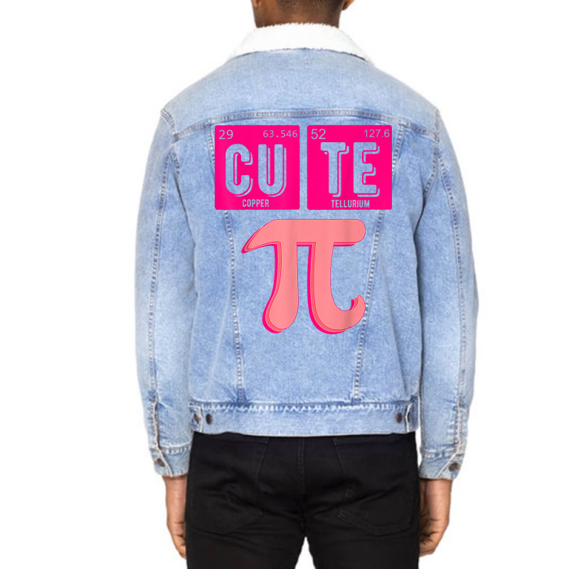 Cute Pie Pi Day Cutie Math Periodic Table Pink Math Teacher T Shirt Unisex Sherpa-lined Denim Jacket | Artistshot