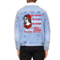 I Am The Storm Afro Hippie Hemophilia Warrior T Shirt Unisex Sherpa-lined Denim Jacket | Artistshot