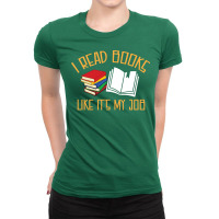 I Read Books Like Its My Job Book Lover 80s Ladies Fitted T-shirt | Artistshot