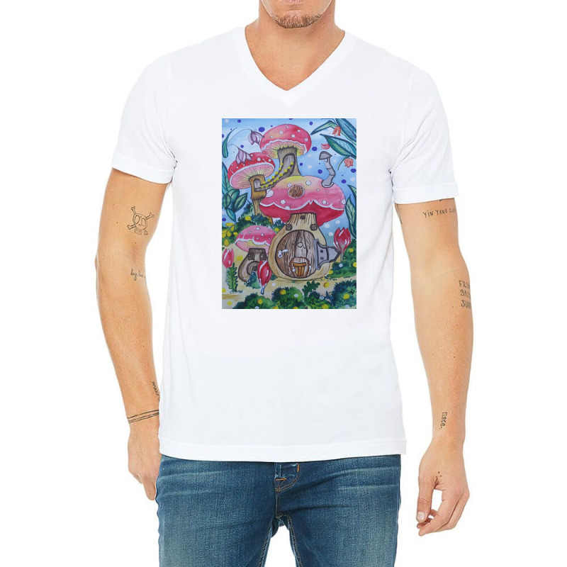 Artistshot Hot Trend Mushroom Land V-Neck Tee by oatesorlandoi9eepf | Artistshot