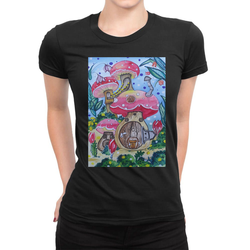 Artistshot Hot Trend Mushroom Land Ladies Fitted T-Shirt by oatesorlandoi9eepf | Artistshot