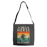 Horse Riding Adult Joke Save A Horse Ride A Cowboy Adjustable Strap Totes | Artistshot