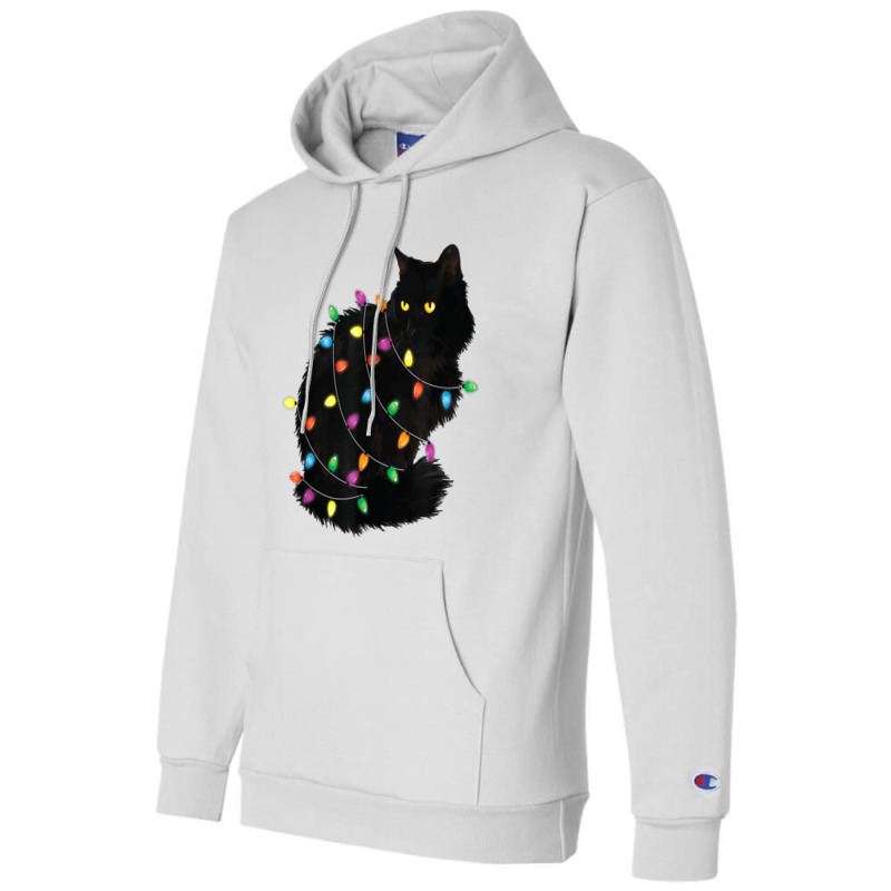 Black Cat Christmas Cat Mom Cat Dad Funny Xmas Cat Champion Hoodie | Artistshot