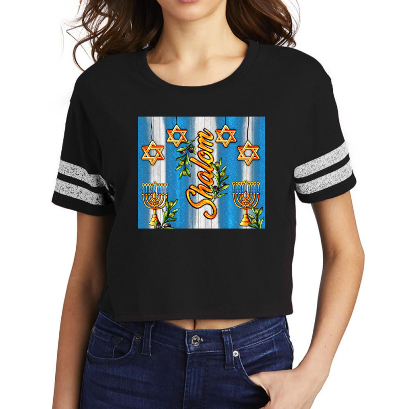 Shalom With Star Of David Scorecard Crop Tee by AdoDesignShop | Artistshot