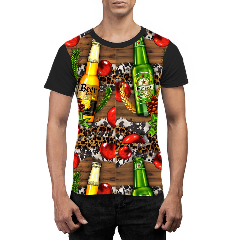 Beer Bottles With Wheat And Barley Graphic T-shirt | Artistshot