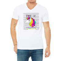 Time To Be A Unicorn V-neck Tee | Artistshot