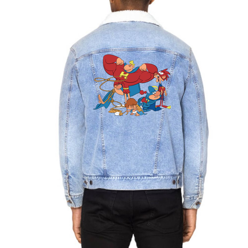 The Mighty Heroes T Shi Unisex Sherpa-Lined Denim Jacket by withbenajd | Artistshot