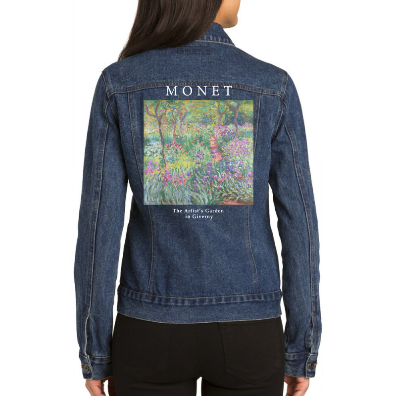 Claude Monet's The Artist's Garden At Giverny Art Lover T Shirt Ladies Denim Jacket by javauxswar | Artistshot