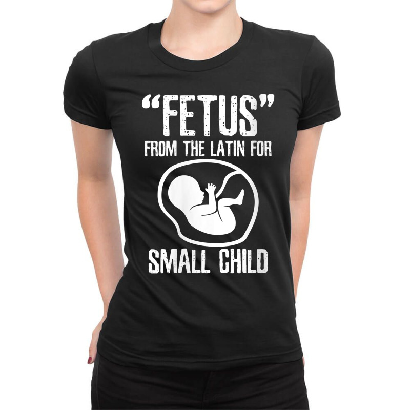 Womens Fetus Latin For Small Child V Neck T Shirt Ladies Fitted T-Shirt by wiltoban | Artistshot