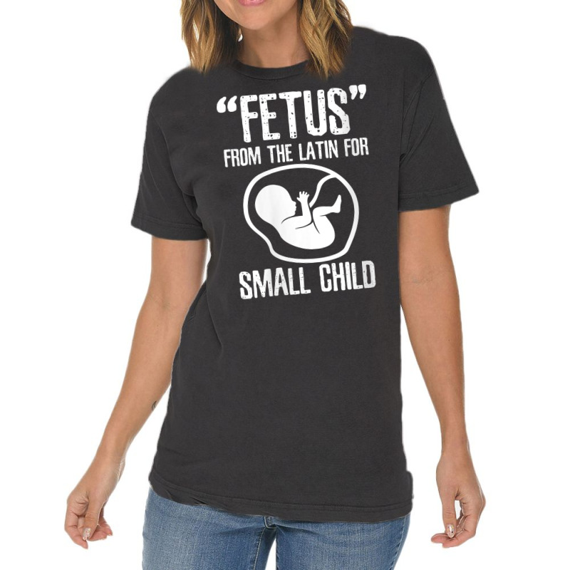 Womens Fetus Latin For Small Child V Neck T Shirt Vintage T-Shirt by wiltoban | Artistshot