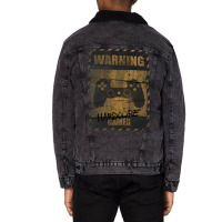 Warning Hardcore Gamer Unisex Sherpa-lined Denim Jacket | Artistshot