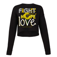 Trending Endometriosis Awareness Sunflower Ribbon Hope Love Gift Cropped Sweater | Artistshot