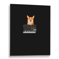 Funny Synthesizer Fan Korgi Corgi Dog Lover .png Metal Print Vertical | Artistshot