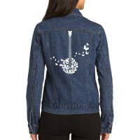 Banjo Instrument T Shirta Banjo Instrument With Beautiful Butterflies Ladies Denim Jacket | Artistshot