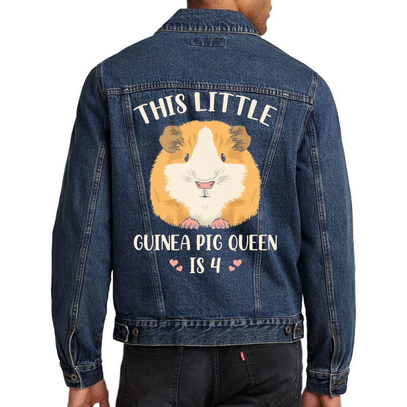 Cute Guinea Pig 4 Birthday T  Shirt Guinea Pig Quote For Your 4 Year O Men Denim Jacket | Artistshot