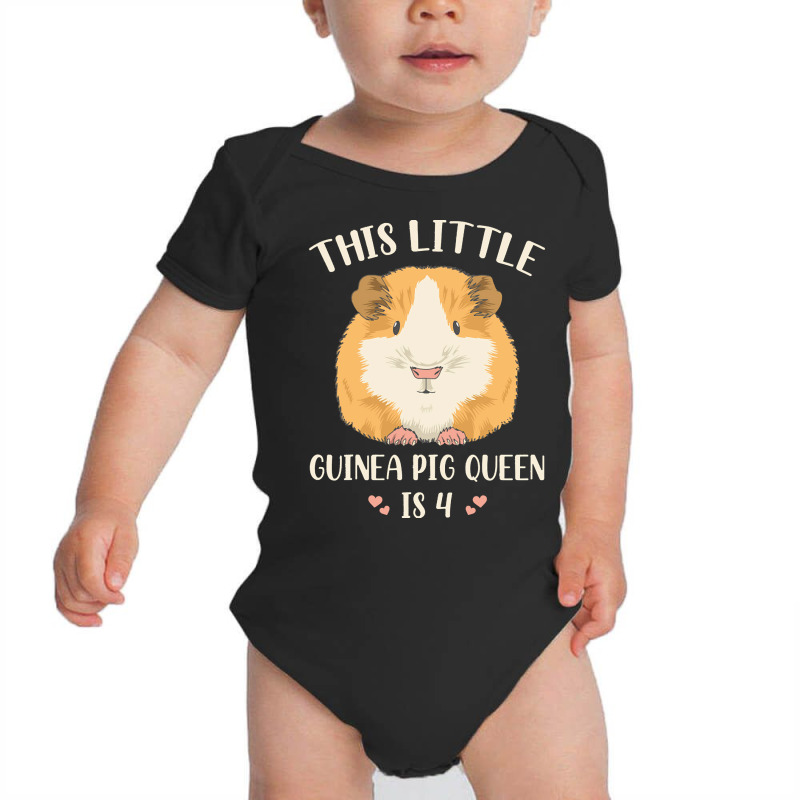 Cute Guinea Pig 4 Birthday T  Shirt Guinea Pig Quote For Your 4 Year O Baby Bodysuit | Artistshot