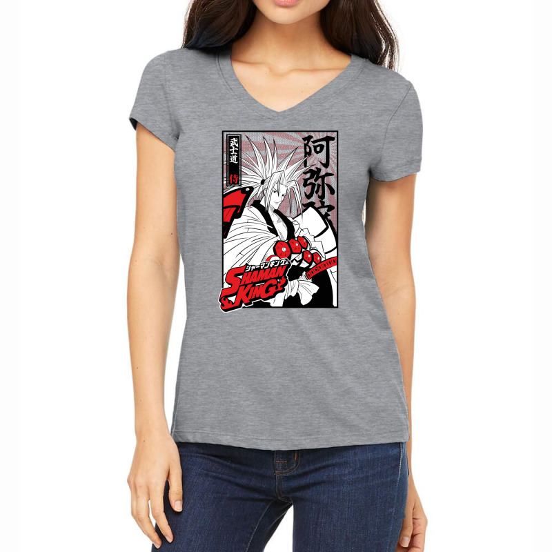 Amidamaru Shaman King Red Women's V-Neck T-Shirt by medjikmeezahw | Artistshot