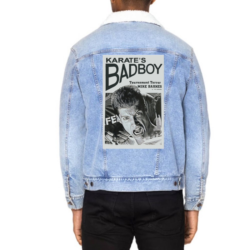 Mike Barnes   Karate's Bad Boy Poster Unisex Sherpa-lined Denim Jacket | Artistshot