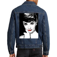 Audrey Hepburn Lips Men Denim Jacket | Artistshot