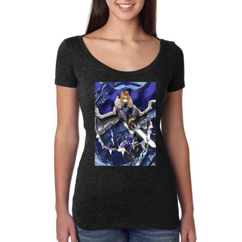 Fate Saber Incarnation Women's Triblend Scoop T-shirt by chanasrhyss4 | Artistshot