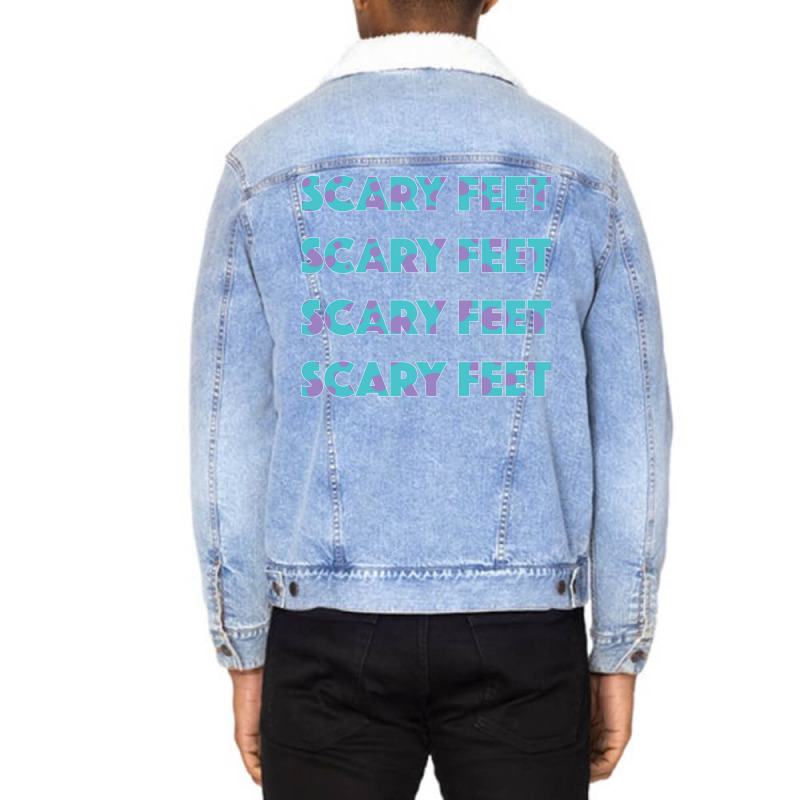 Sulley Scary Feet Monsters Inc Text Unisex Sherpa-lined Denim Jacket | Artistshot