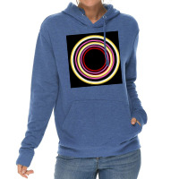 Colourful Circles On Black Colour Background Lightweight Hoodie | Artistshot