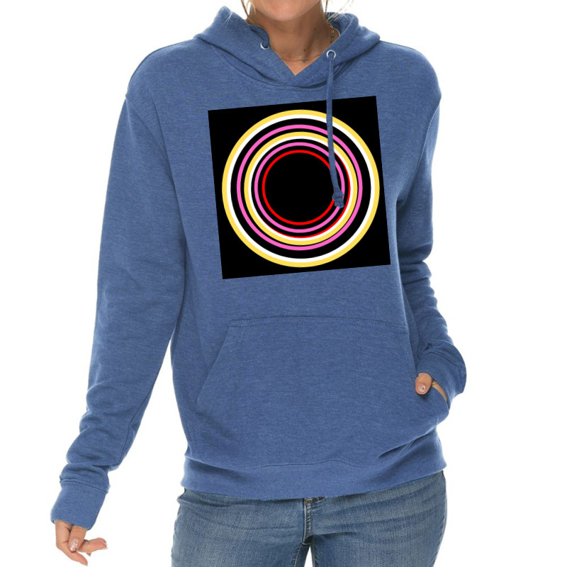 Colourful Circles On Black Colour Background Lightweight Hoodie by American choice | Artistshot