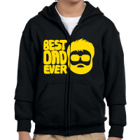 Best Dad Ever Quote Typography Lettering Youth Zipper Hoodie | Artistshot