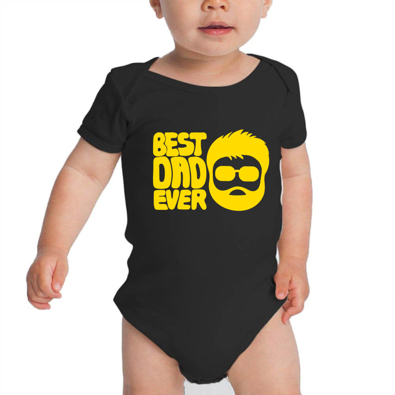 Best Dad Ever Quote Typography Lettering Baby Bodysuit by WillisMinor | Artistshot