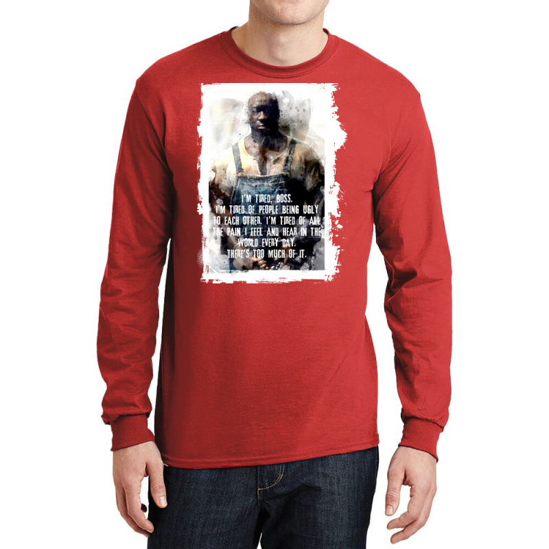 John Coffey Tired Watercolor Long Sleeve Shirts by amwayfigeljy | Artistshot