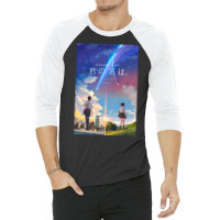 Kimi No Na Wa  Your Name Anime Movie Poster Best Res 3/4 Sleeve Shirt | Artistshot