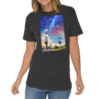 Kimi No Na Wa  Your Name Anime Movie Poster Best Res Vintage T-shirt | Artistshot