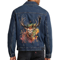 Watercolor Deer Painting Design T Shirt Men Denim Jacket | Artistshot