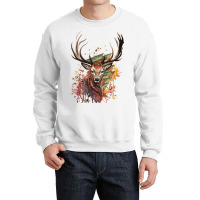 Watercolor Deer Painting Design T Shirt Crewneck Sweatshirt | Artistshot