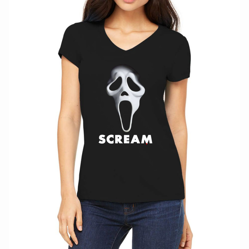 Scream 1 Women's V-Neck T-Shirt by apolitery | Artistshot