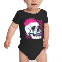 Artistshot Trending Punk Skull Glitch Baby Bodysuit | Artistshot