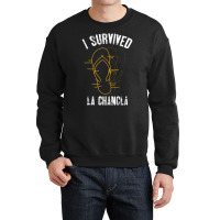 I Survived La Chancla Slippers Mexican Culture Crewneck Sweatshirt | Artistshot