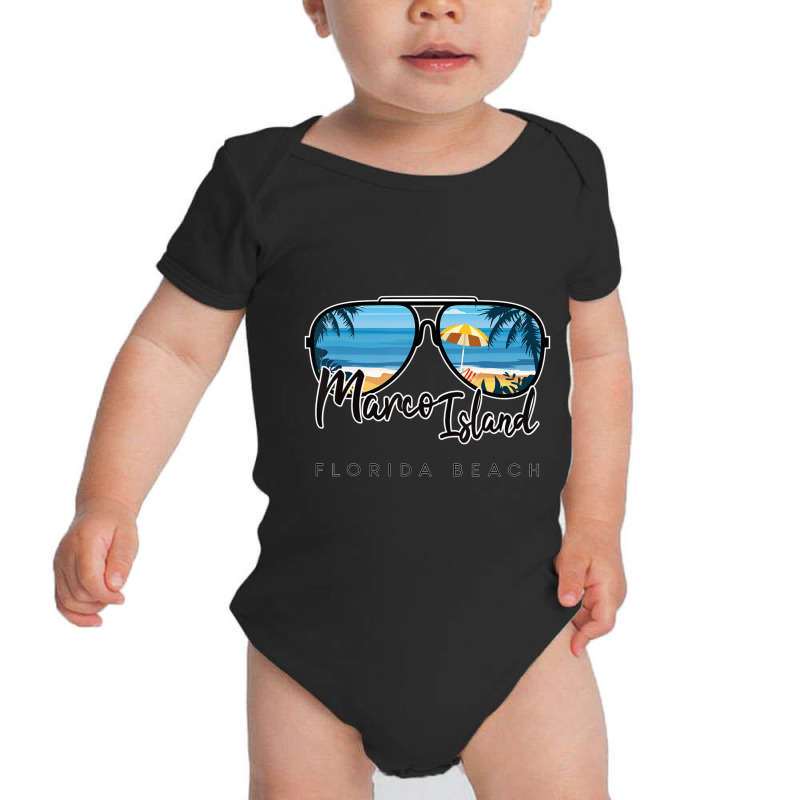 Trending Marco Island Florida Palm Tree Sunglasses Baby Bodysuit by femalesbaubles | Artistshot