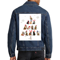 Cat Christmas Lovely Cats Christmas Tree Costume Men Denim Jacket | Artistshot