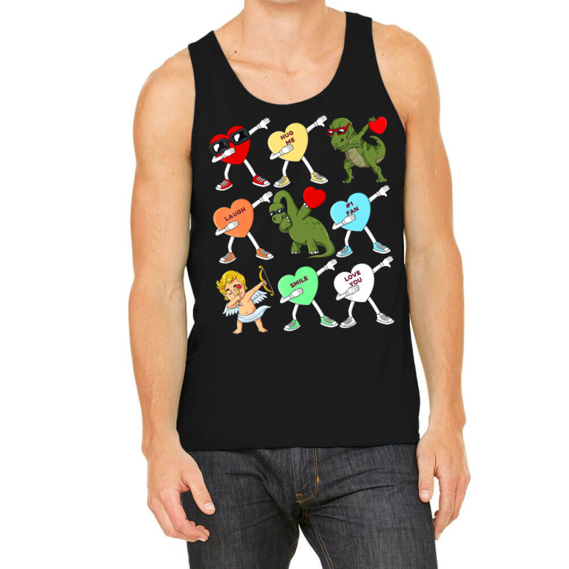 Trending Valenines Day Dabbing Hears Cupid Rex Dino Dab Boys Kids Tank Top | Artistshot