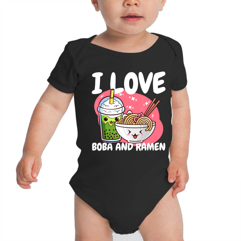 I Love Boba For Milk Tea Lover And Ramen Japanese Food Lover Baby Bodysuit | Artistshot