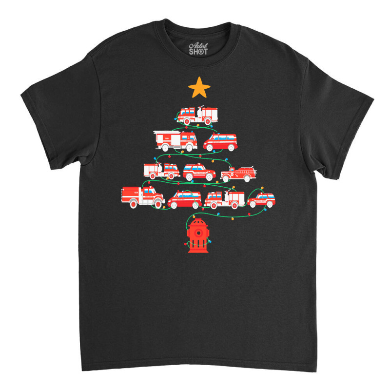 Firefighter Christmas Gifts T  Shirt Firefighter Christmas Tree Fire D Classic T-shirt by bryana12462 | Artistshot