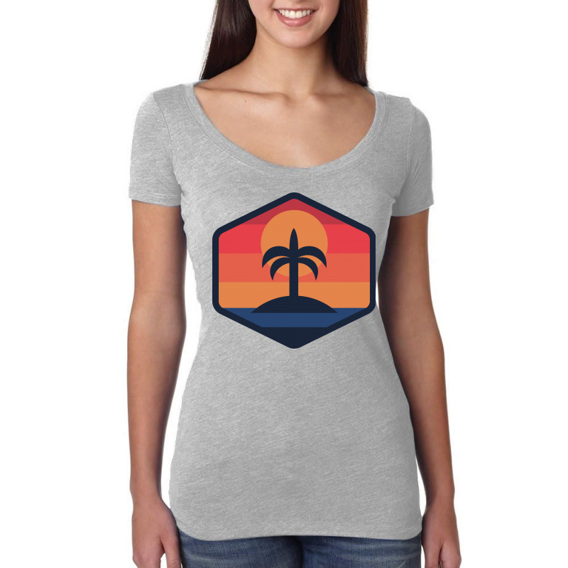 Sunset Beach Island Women's Triblend Scoop T-shirt by Quilimo | Artistshot