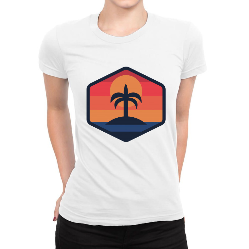 Sunset Beach Island Ladies Fitted T-Shirt by Quilimo | Artistshot