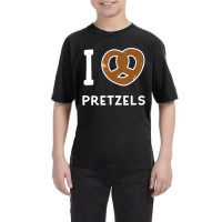 I Love Pretzels Food Quote For Pretzel Day Youth Tee | Artistshot