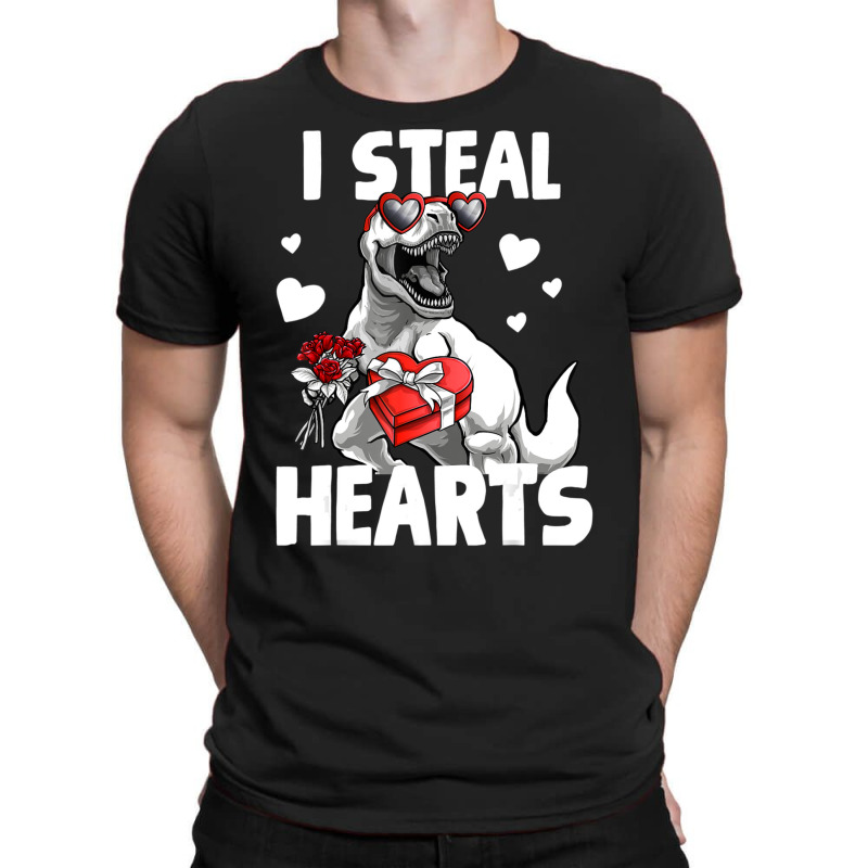 Limited Edition Valentines Day Trex Lover I Steal Hearts For Boys For T-shirt | Artistshot