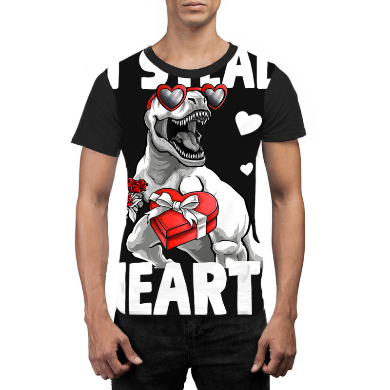 Limited Edition Valentines Day Trex Lover I Steal Hearts For Boys For Graphic T-shirt | Artistshot