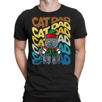 Retro Vintage Cats British Shorthair Cat Dad Christmas T-shirt | Artistshot