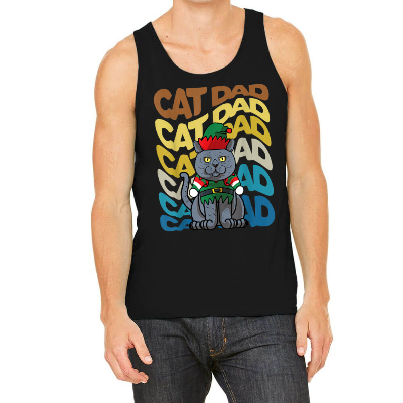 Retro Vintage Cats British Shorthair Cat Dad Christmas Tank Top | Artistshot