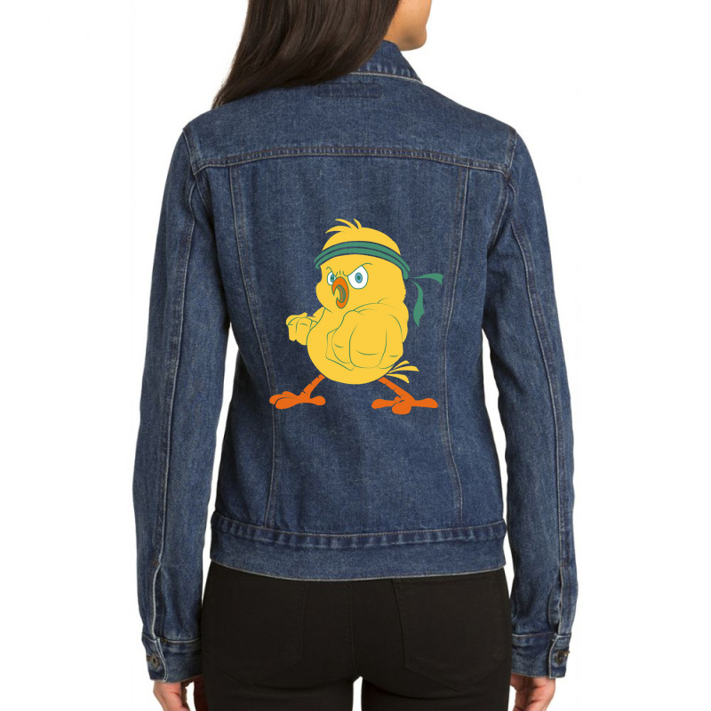 Chick Karate Ladies Denim Jacket by daunikan | Artistshot